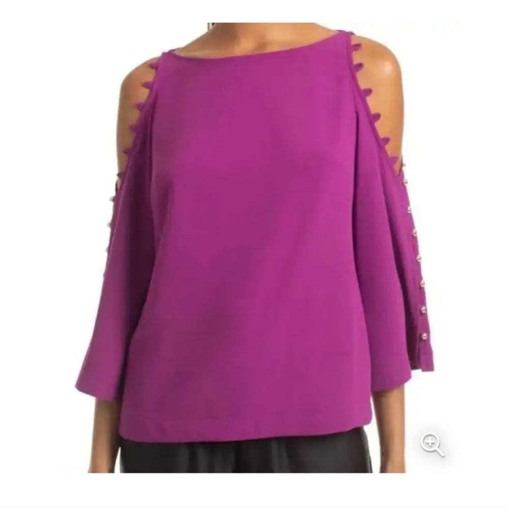 Trina Turk Cold Shoulder Top - Picture 2 of 5